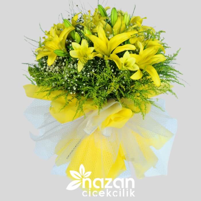 Nazan Cicekcilik Sarı Lilyum Buket 1 Nazan Cicekcilik Sarı Lilyum Buket 1